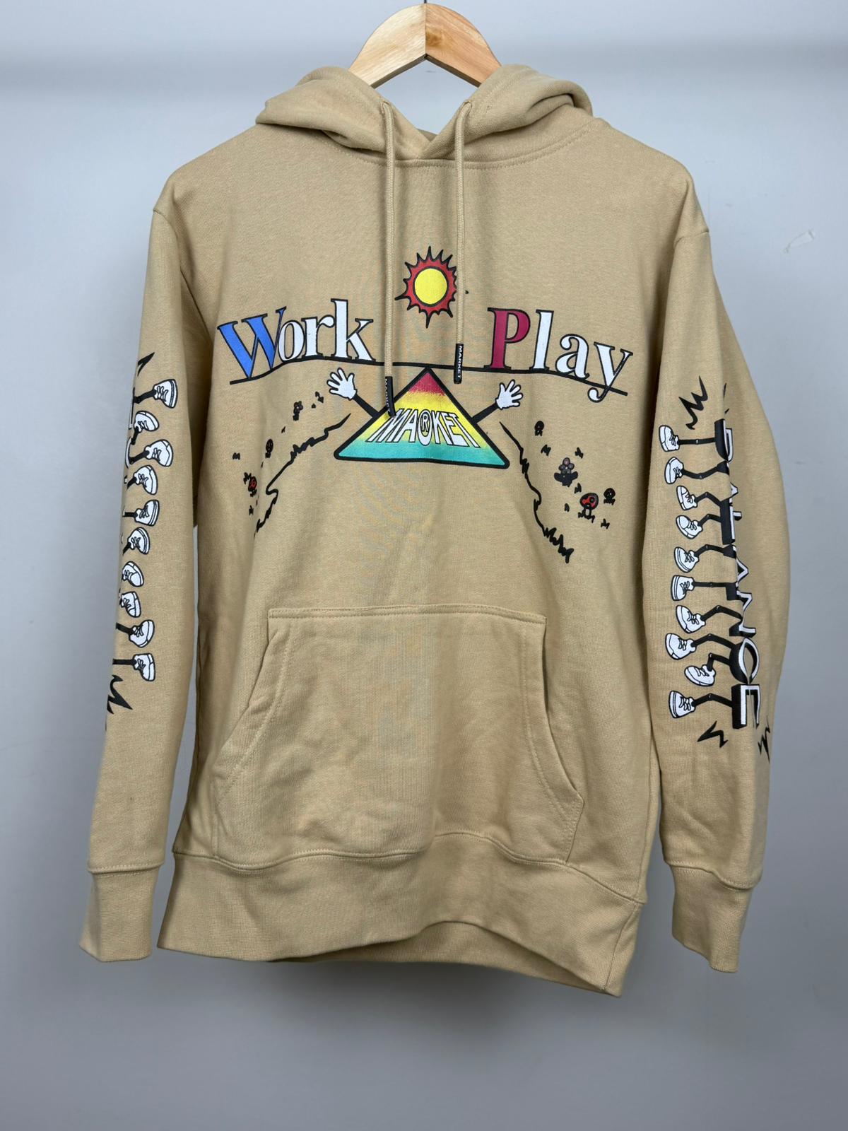 Market Work Life Balance Big Print Pullover Funky Hoodie/Jumper - S/Small