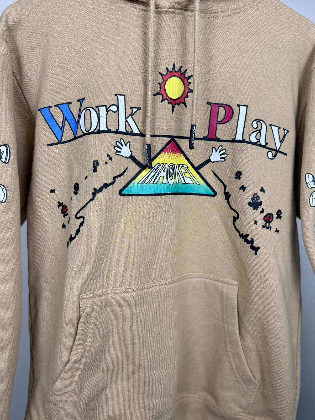 Market Work Life Balance Big Print Pullover Funky Hoodie/Jumper - S/Small