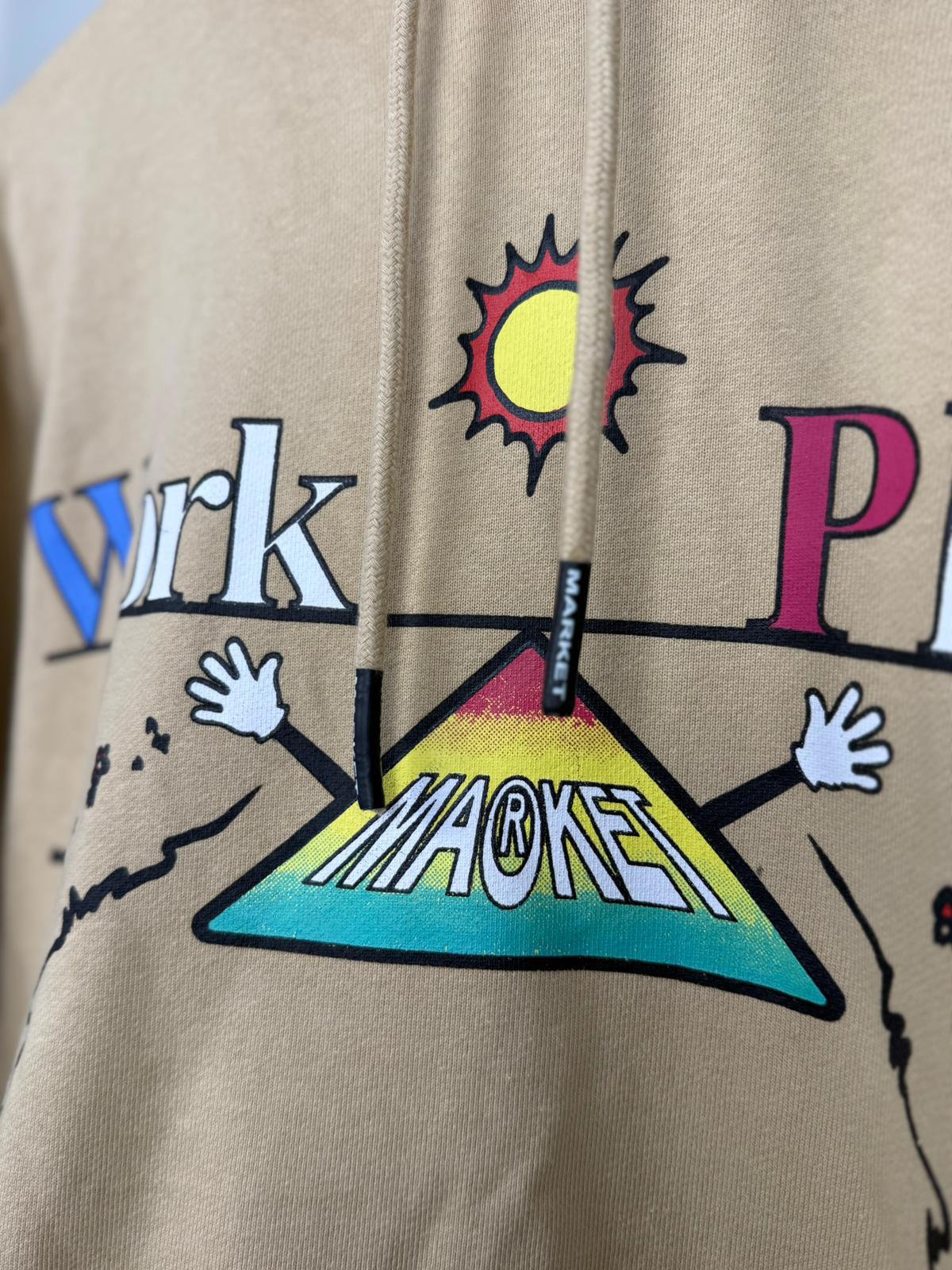 Market Work Life Balance Big Print Pullover Funky Hoodie/Jumper - S/Small