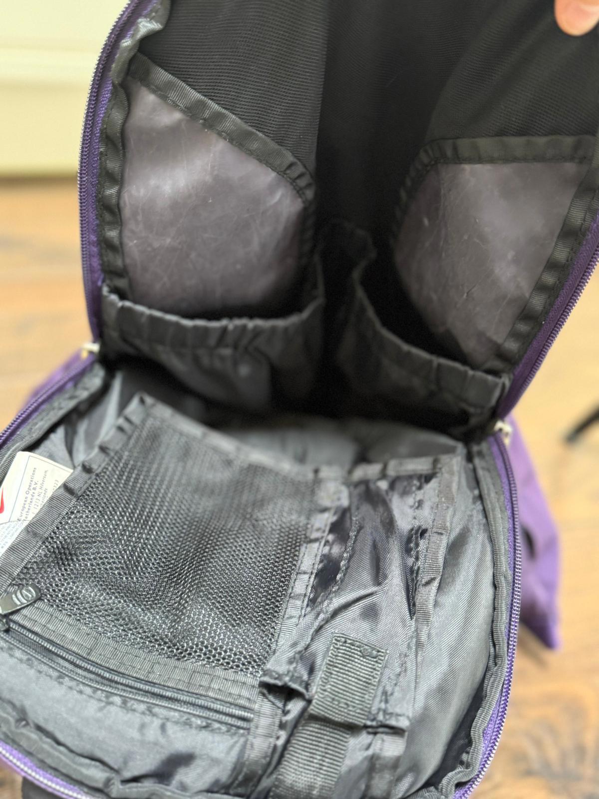 Nike Back Pack/Ruck Sack - School Uni Pe Travel Holiday Work - Purple/Black