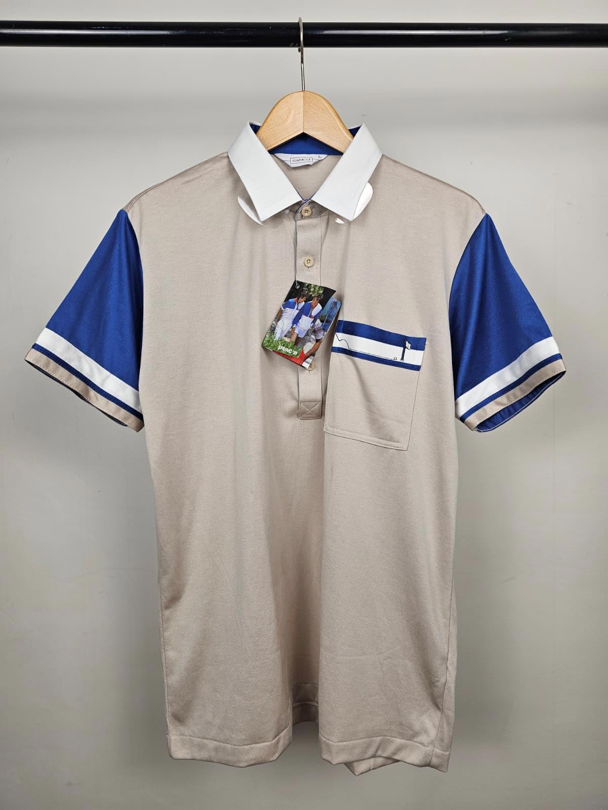 Gabicci Vintage Retro 80's Mens Embroidered golf Polo Shirt - NWT - L/large