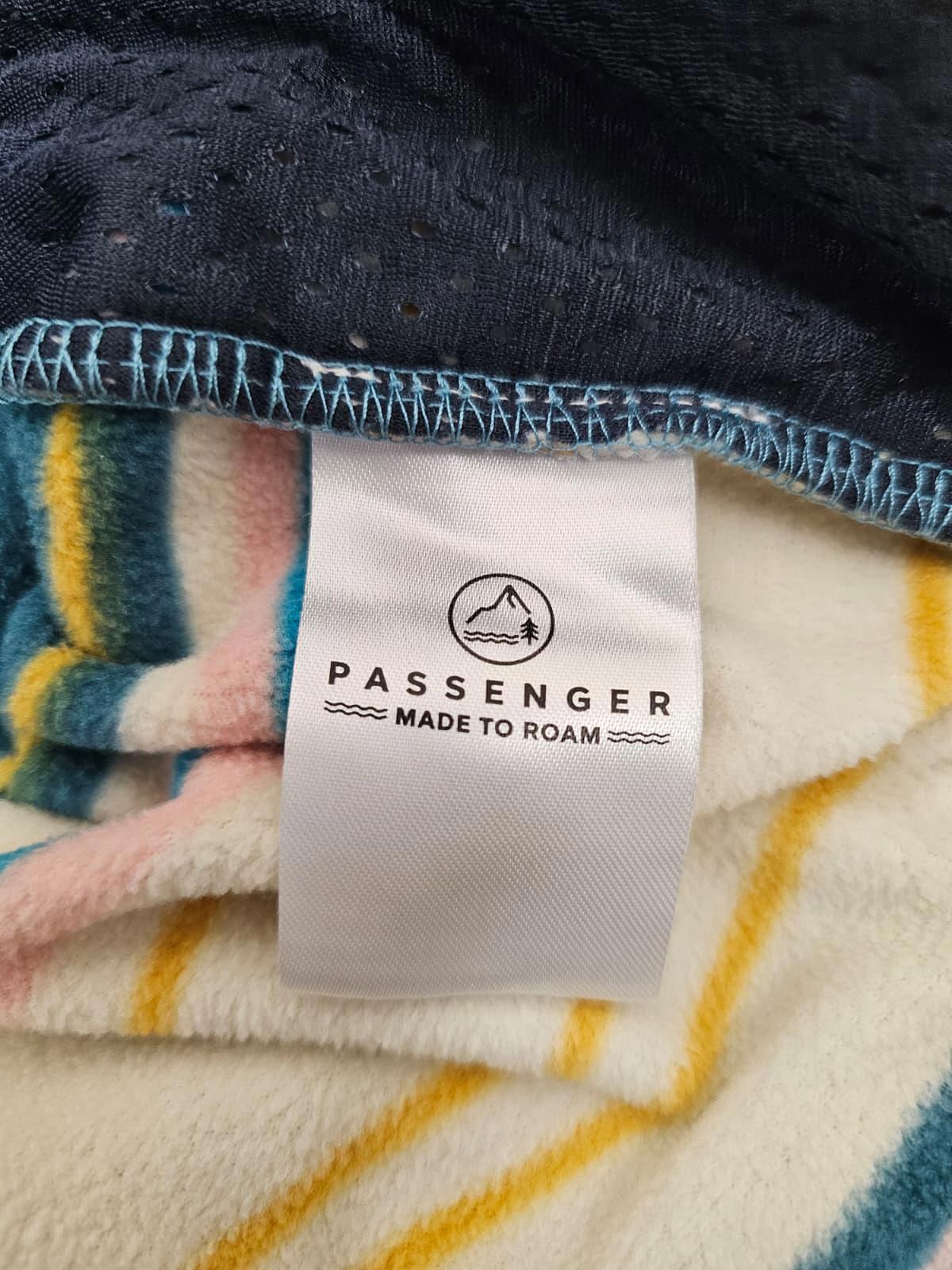 Passenger Womens Pullover 1/2 Zip Stripey Hooded Fleece Jumper/Hoodie - M/Medium