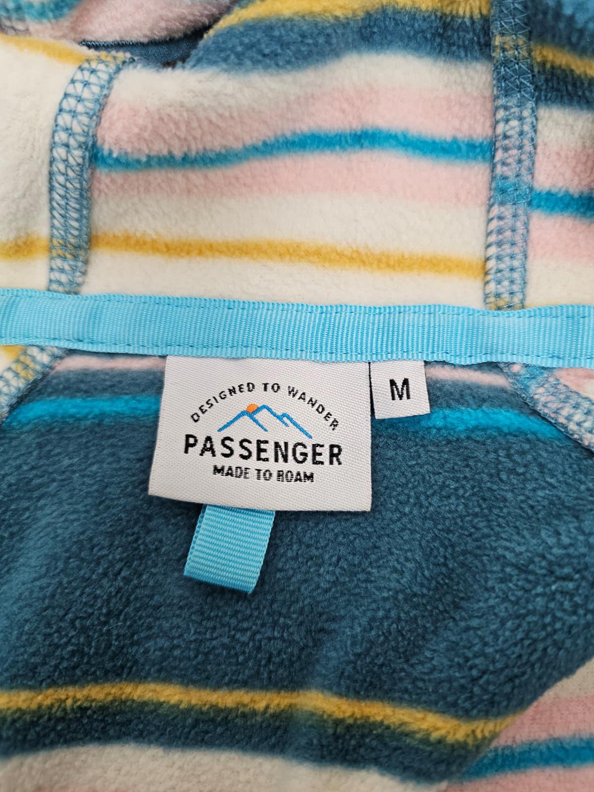 Passenger Womens Pullover 1/2 Zip Stripey Hooded Fleece Jumper/Hoodie - M/Medium