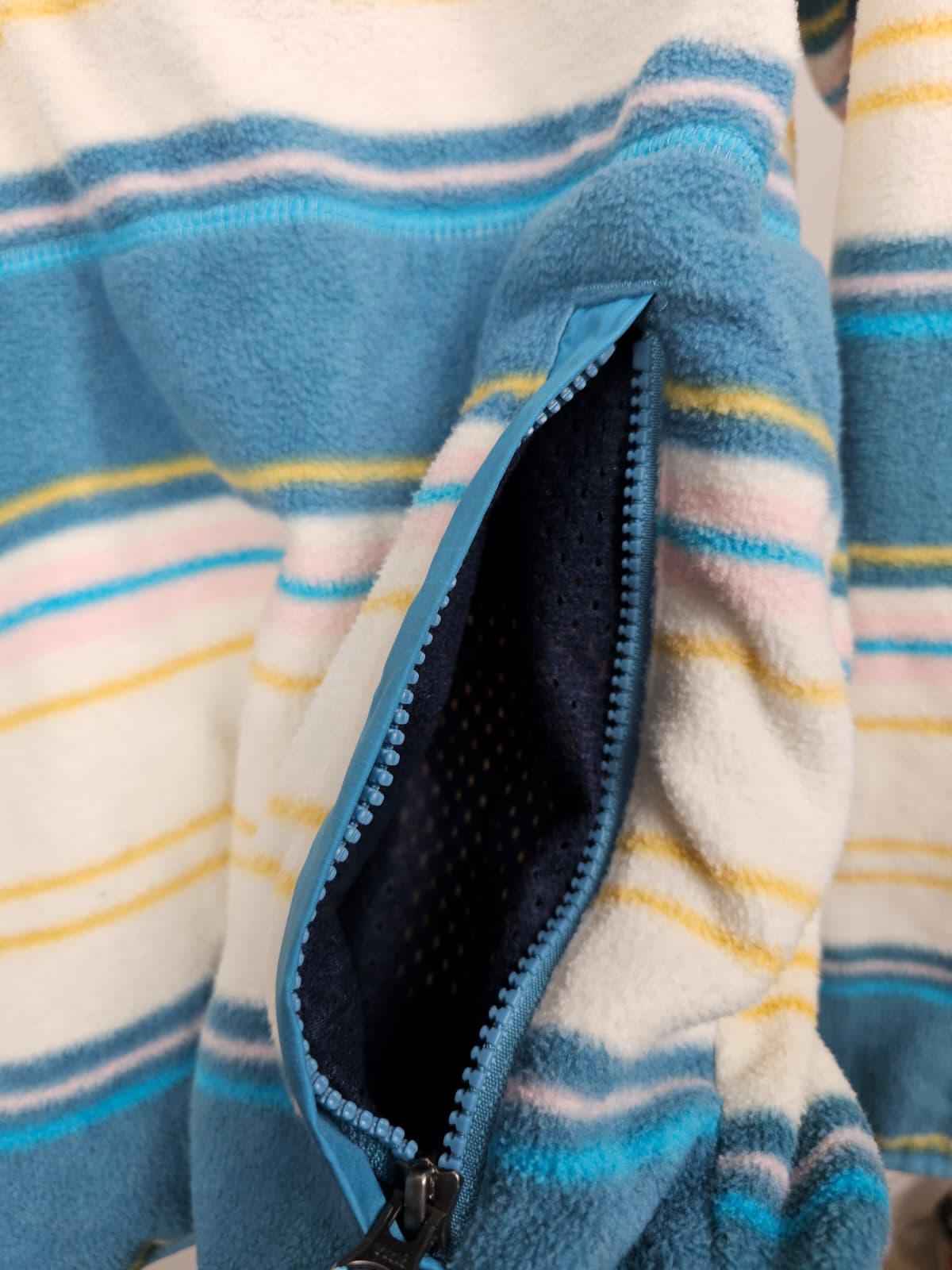 Passenger Womens Pullover 1/2 Zip Stripey Hooded Fleece Jumper/Hoodie - M/Medium