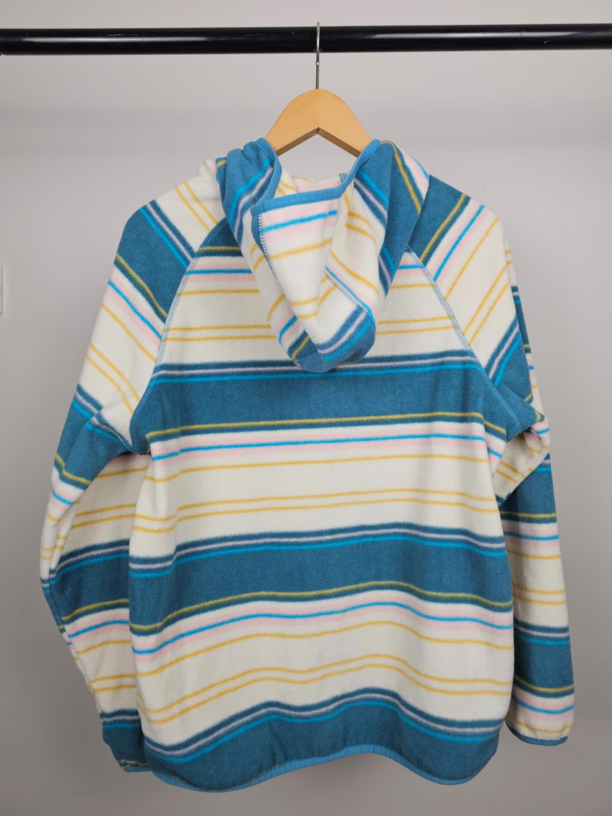 Passenger Womens Pullover 1/2 Zip Stripey Hooded Fleece Jumper/Hoodie - M/Medium