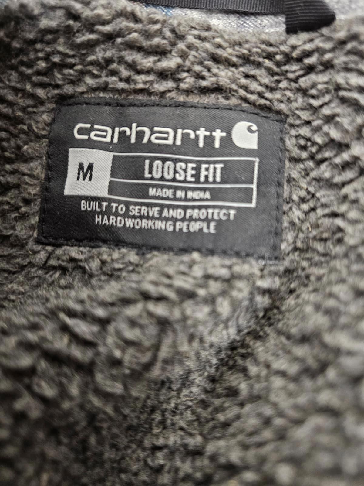 Carharrt Checkered Sherpa Fleece Lined Button Up Shacket/Jacket - M/Medium L/Large - Grey
