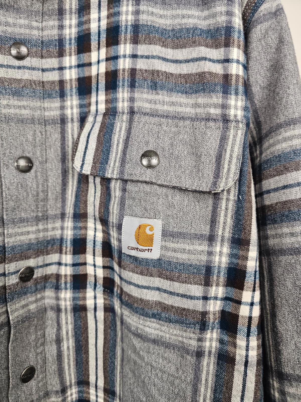 Carharrt Checkered Sherpa Fleece Lined Button Up Shacket/Jacket - M/Medium L/Large - Grey