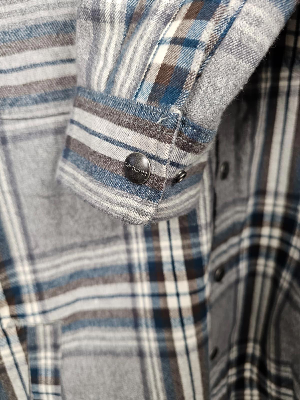 Carharrt Checkered Sherpa Fleece Lined Button Up Shacket/Jacket - M/Medium L/Large - Grey