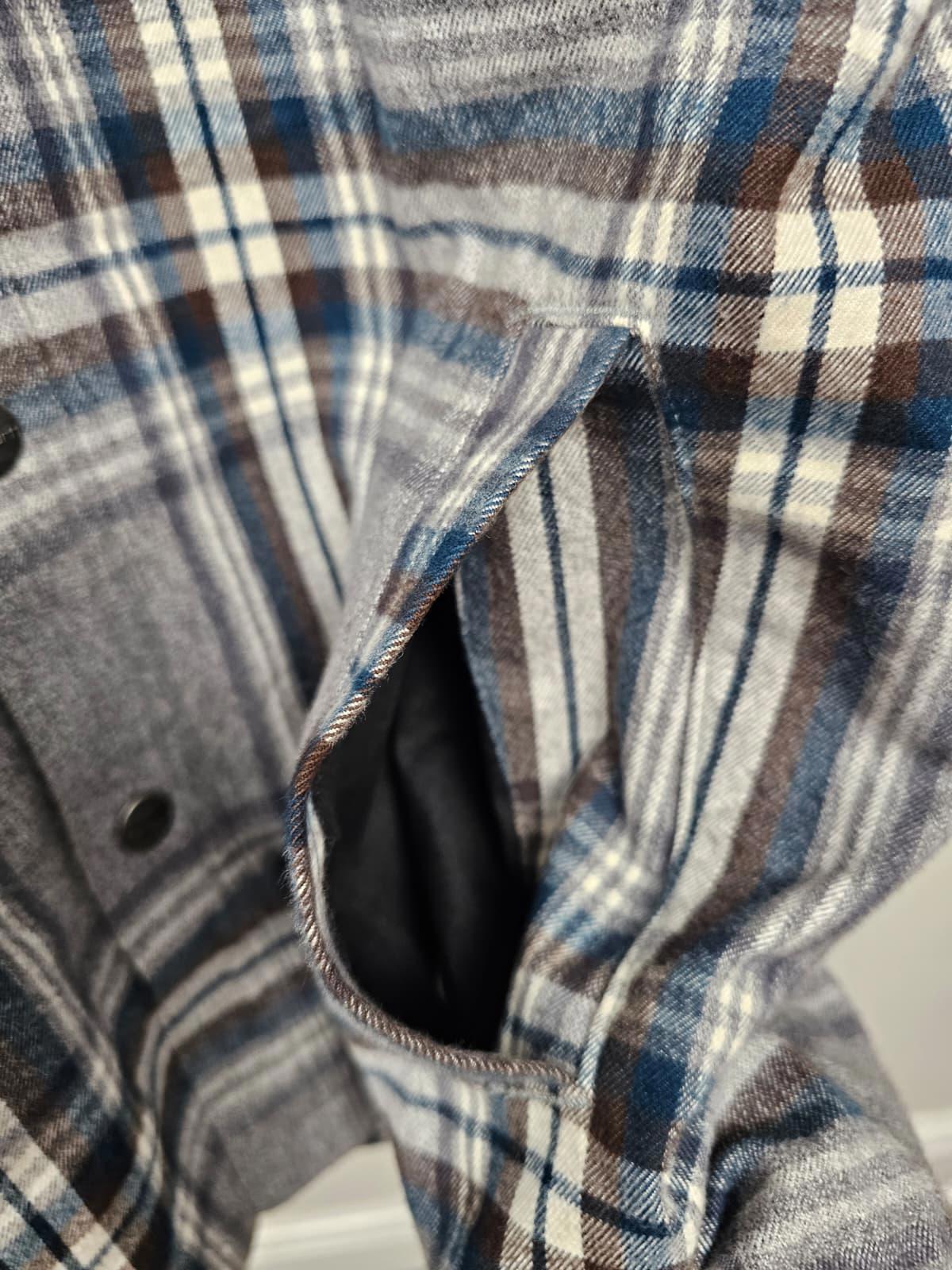 Carharrt Checkered Sherpa Fleece Lined Button Up Shacket/Jacket - M/Medium L/Large - Grey