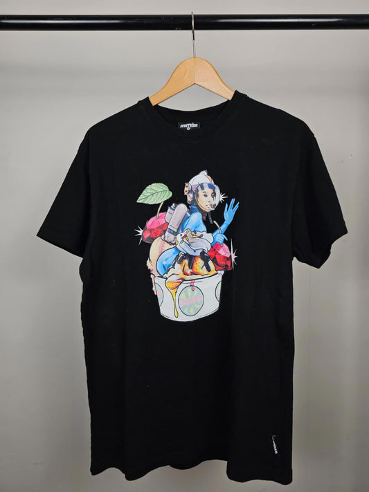 Ice Cream Mens Cherry Darling Large Print Short Sleeve Top T-Shirt - M/Medium