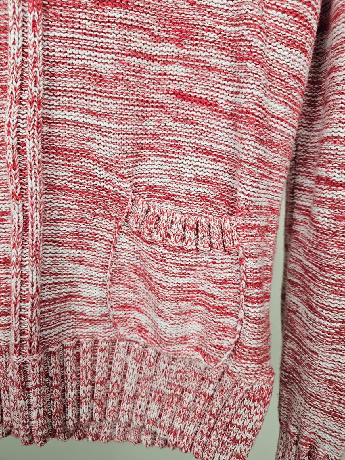 Barbour Womens Pullover Knitted Pocket Deck Sweater/Jumper - Uk 8 - Red/White