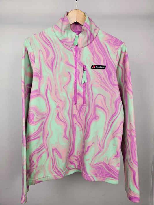 Berghaus Unisex 1/2 Zip Pullover Fleece Jumper - S/Small - Lilac/Mint