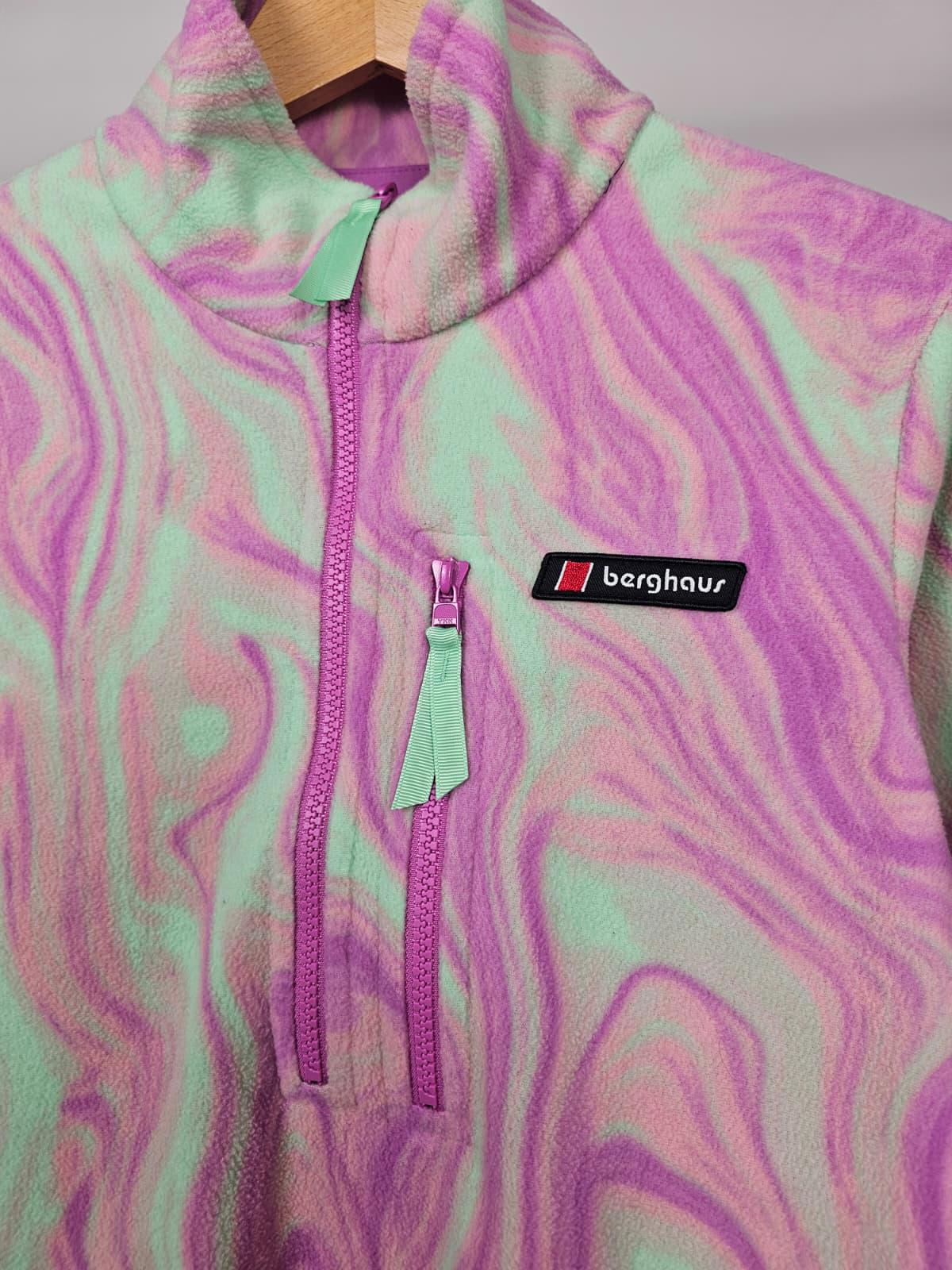 Berghaus Unisex 1/2 Zip Pullover Fleece Jumper - S/Small - Lilac/Mint
