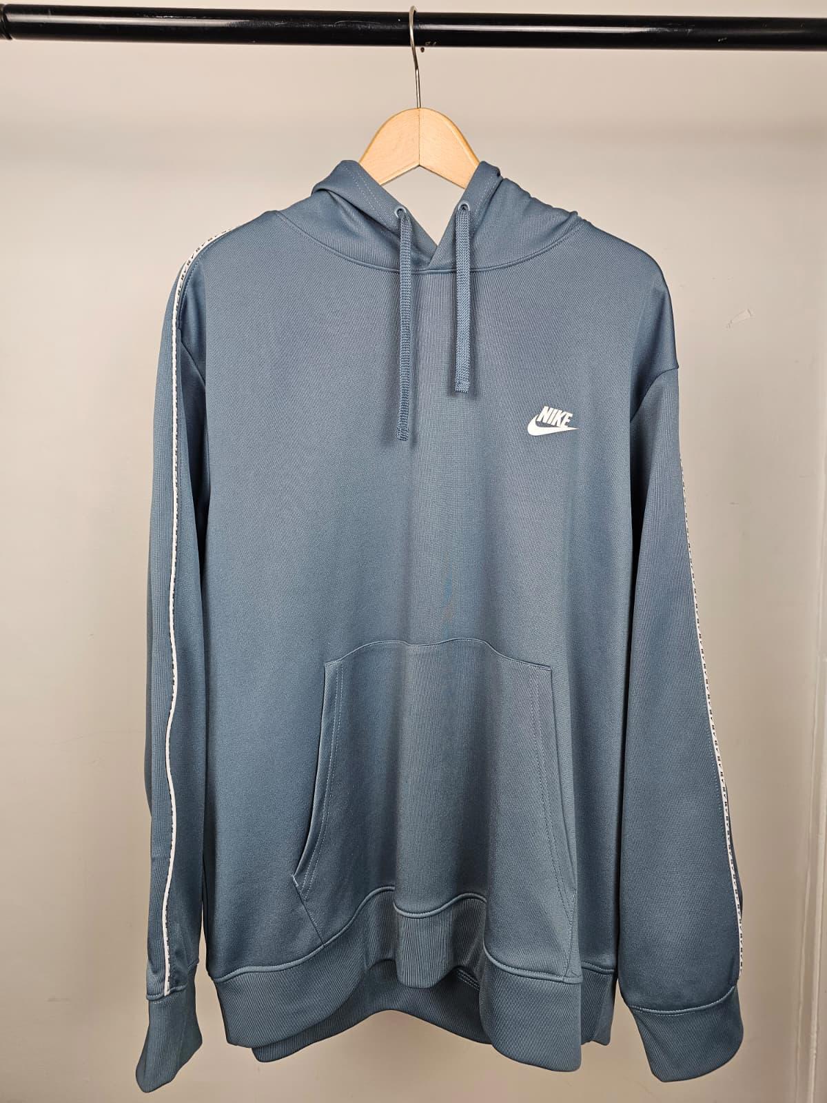 Nke Mens Taped Pullover Hoodie - XXL/Extra Extra Large/2XL - Petrol Blue