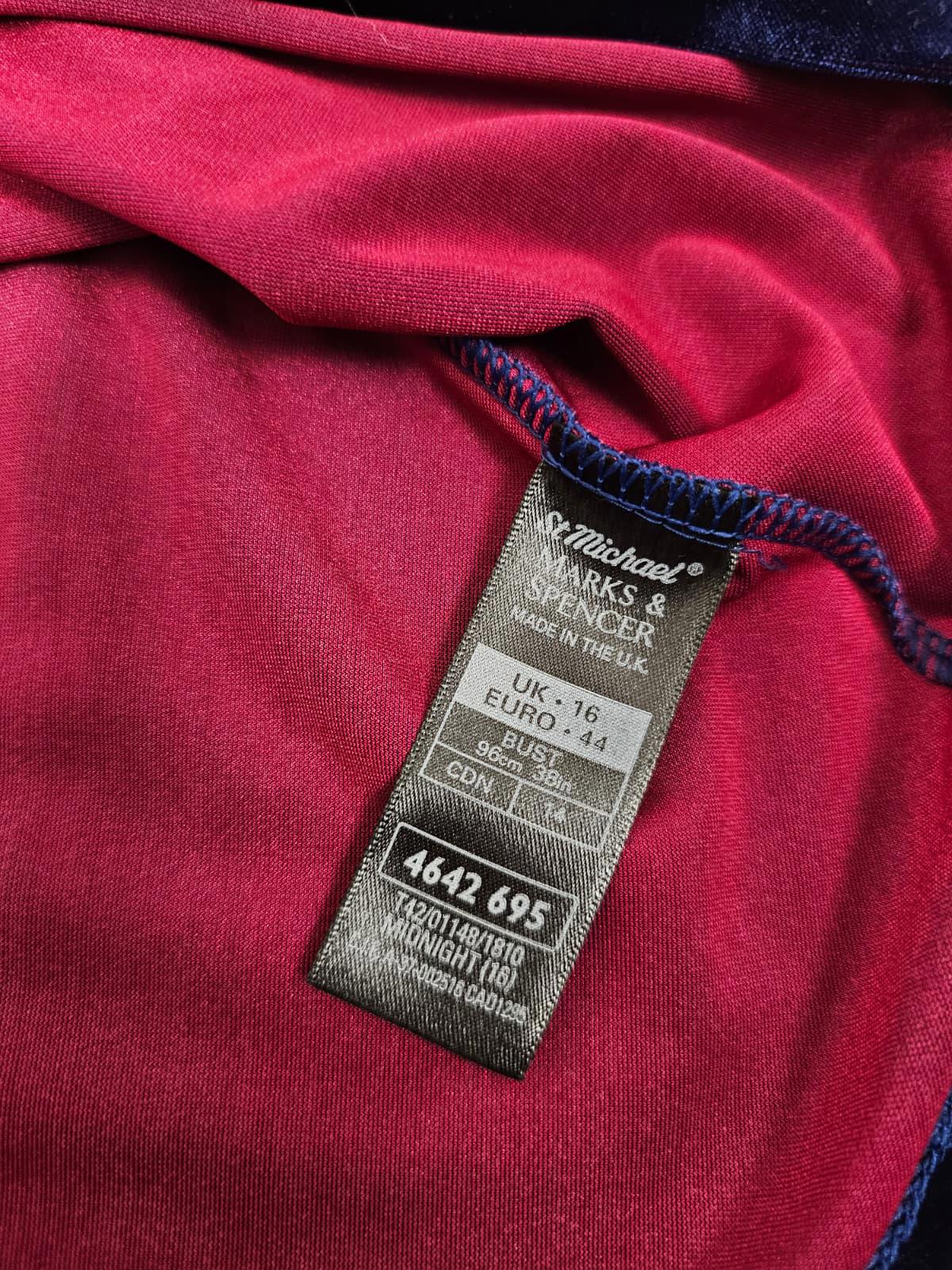 St Michael From Marks & Spencer 90s Vintage Short Sleeve Velvet Top - 16