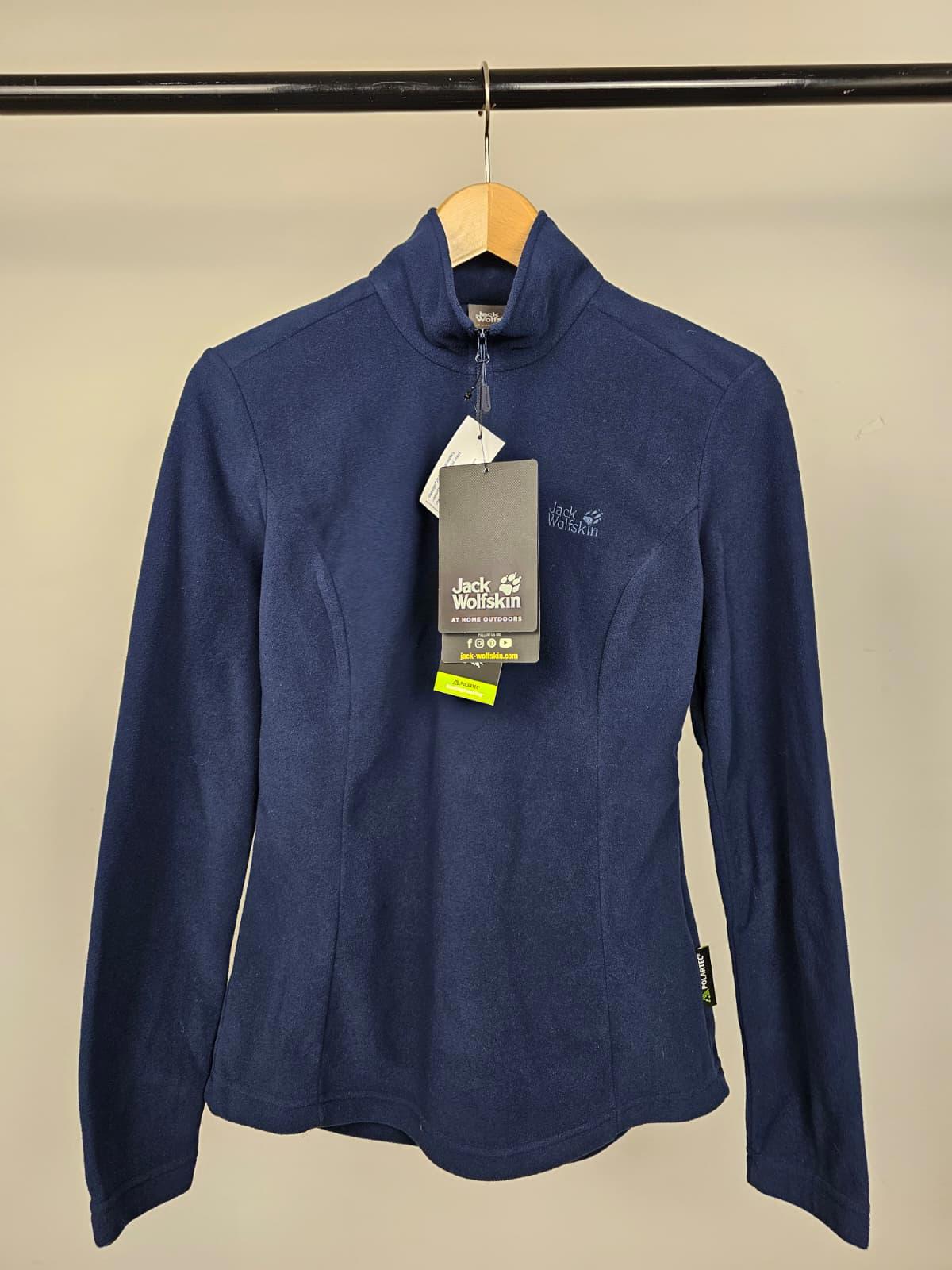 Jack Wolfskin Women's Navy Polartec Fleece 1/2 Zip Jumper - 8/10 - Navy