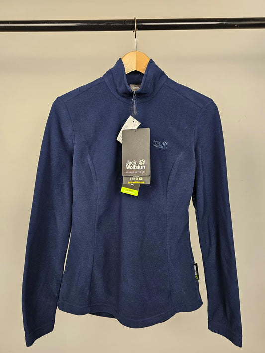 Jack Wolfskin Women's Navy Polartec Fleece 1/2 Zip Jumper - 8/10 - Navy