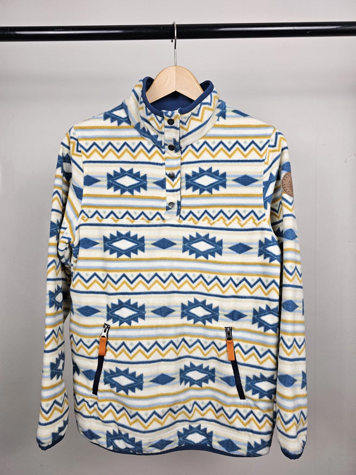 Passenger Womens Pullover Snap Button Aztec Fleece Jumper - XS/Extra Small