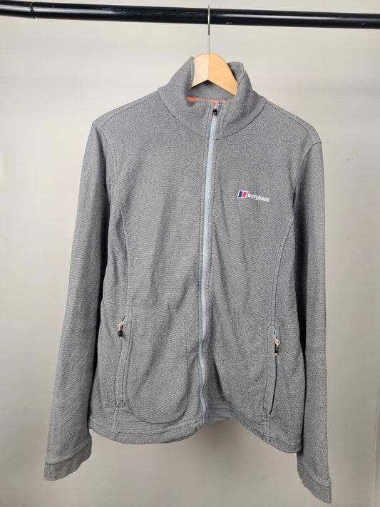 Berghaus Womens Full Zip Fleece Mid Layer Casual Jacket - UK 14 - Grey