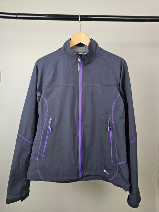 Rab Womens Full Zip Soft Shell Style Casual/Activewear Jacket -UK 14 Grey/Purple