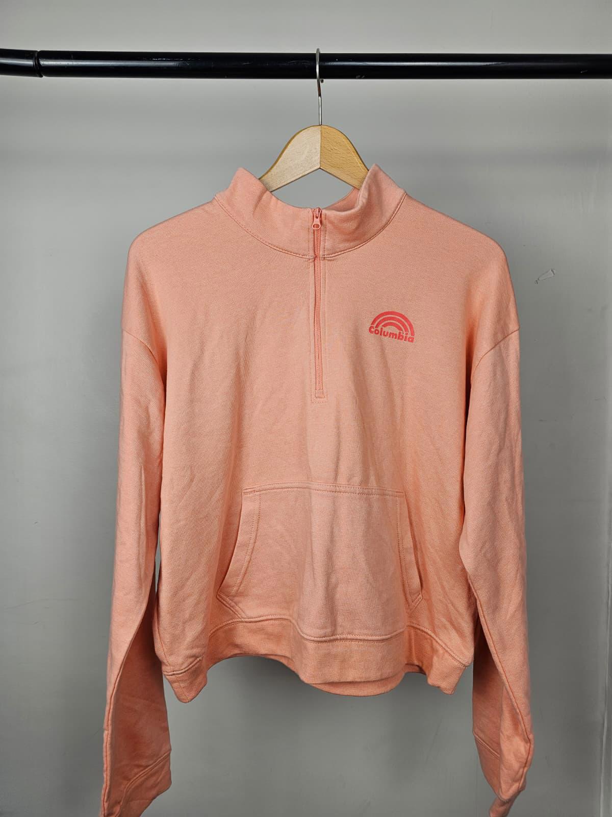 Columbia 1/2 Zip Pullover Sweatshirt Jumper - XL/Extra large (18) - Peach/Coral