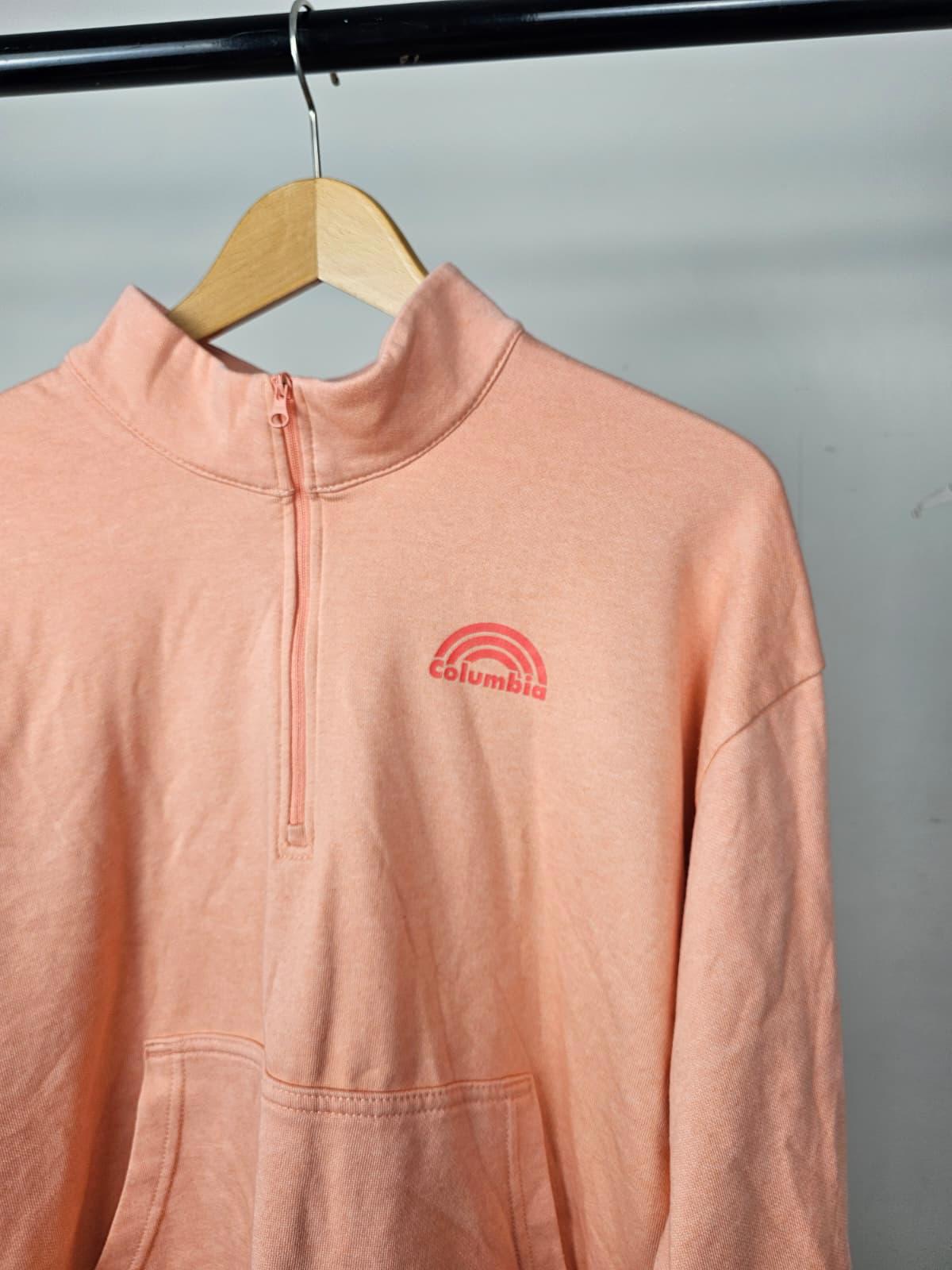 Columbia 1/2 Zip Pullover Sweatshirt Jumper - XL/Extra large (18) - Peach/Coral