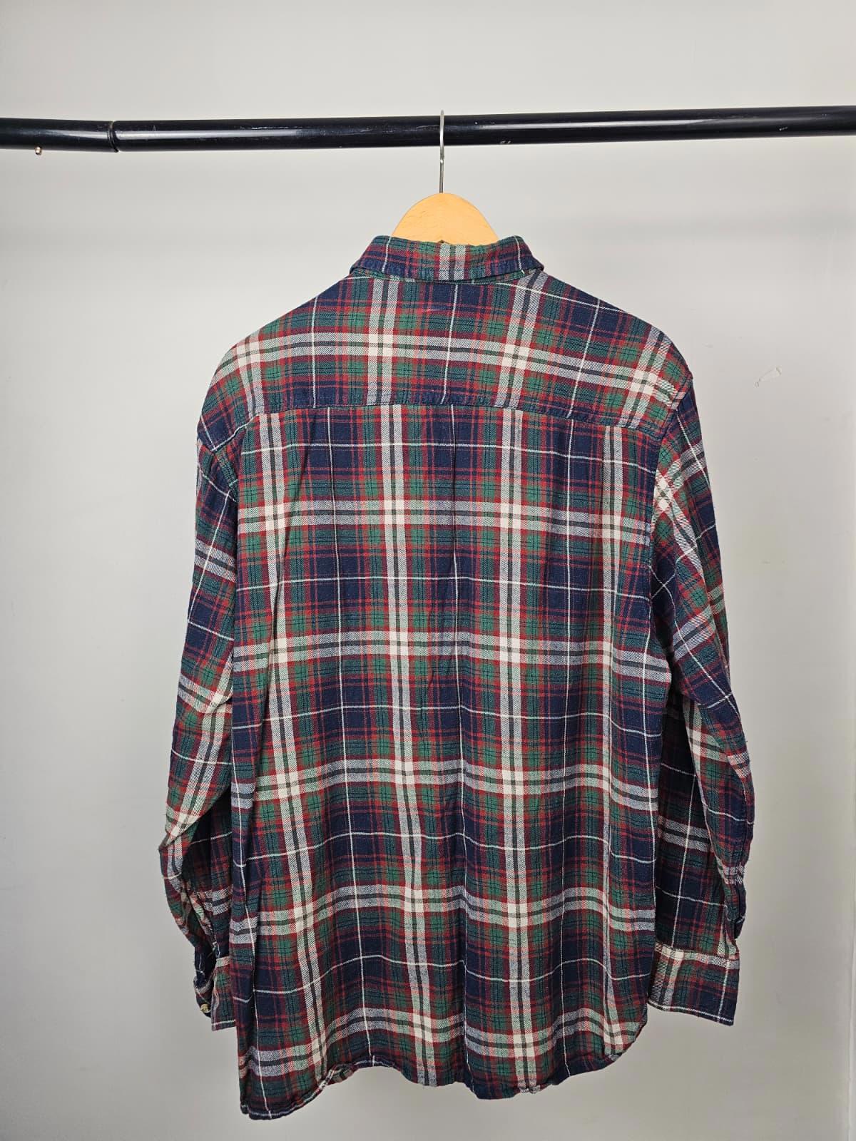 Champion Vintage Long Sleeve Button Up Checked Pocket Flannel Shirt - XXL/2XL