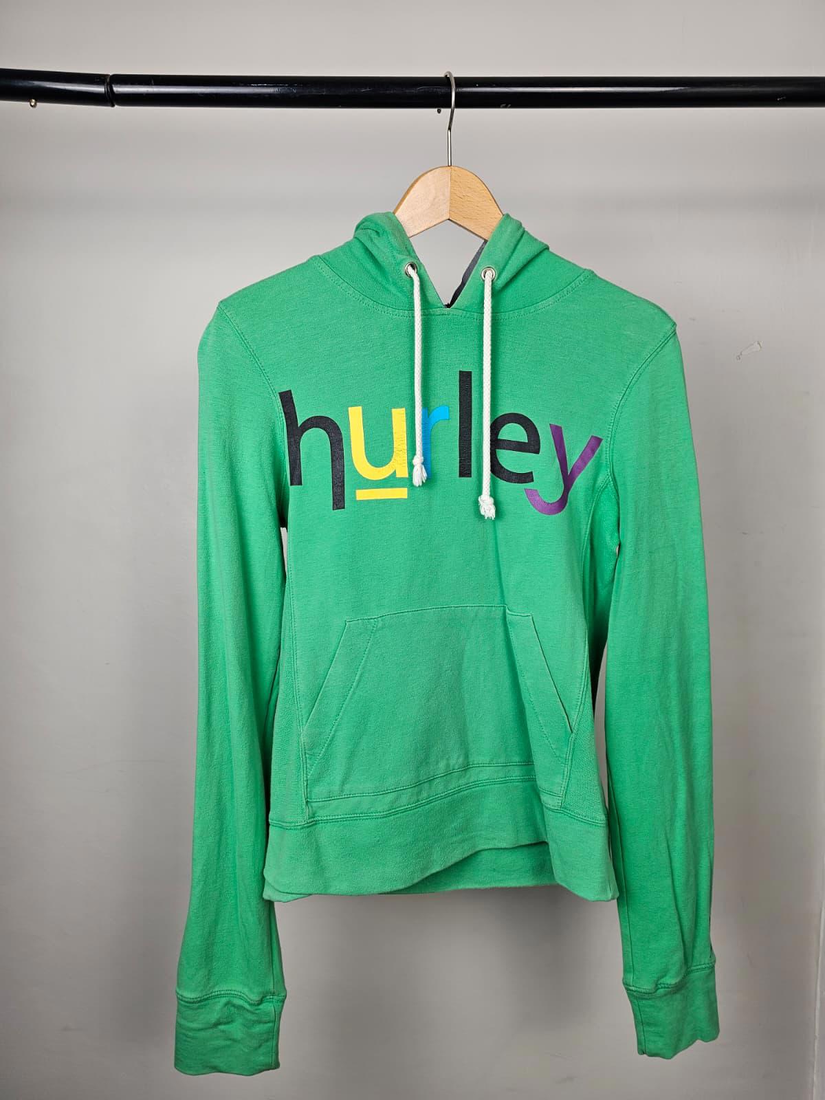Hurley Womens Pullover Y2K 2000s Hoodie - XS/Extra Small - Green