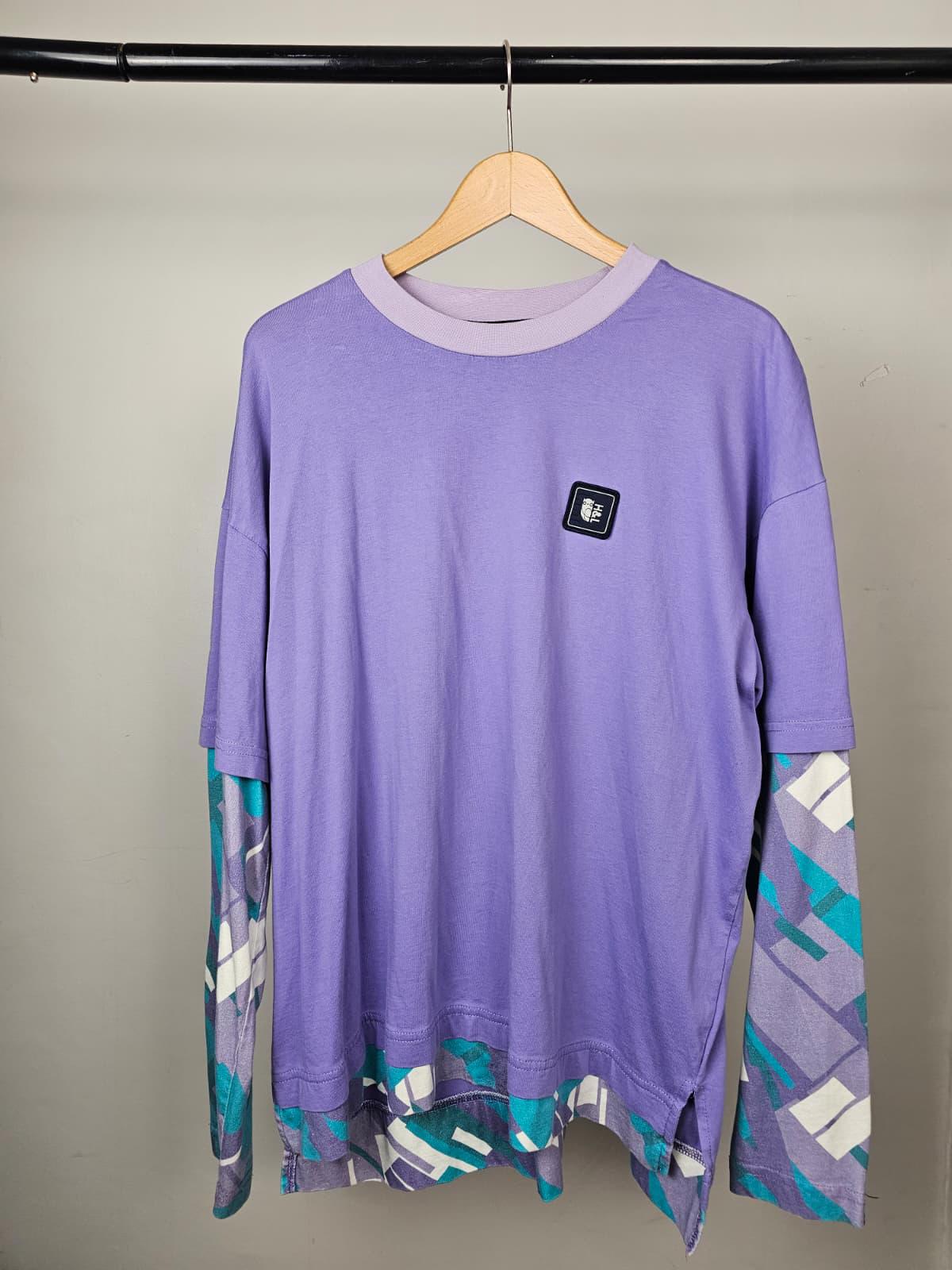 Harper & Lewis Long Sleeve Funky Abstract Print Top T-Shirt - L/Large - Unisex
