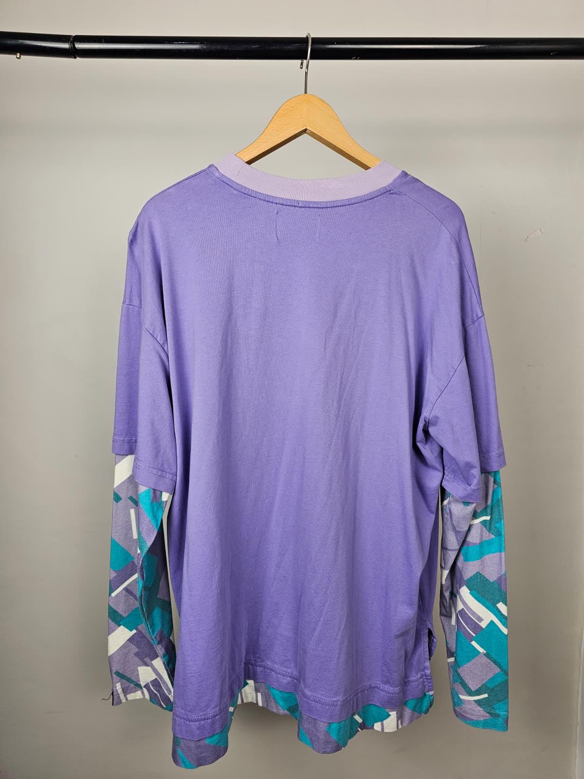 Harper & Lewis Long Sleeve Funky Abstract Print Top T-Shirt - L/Large - Unisex