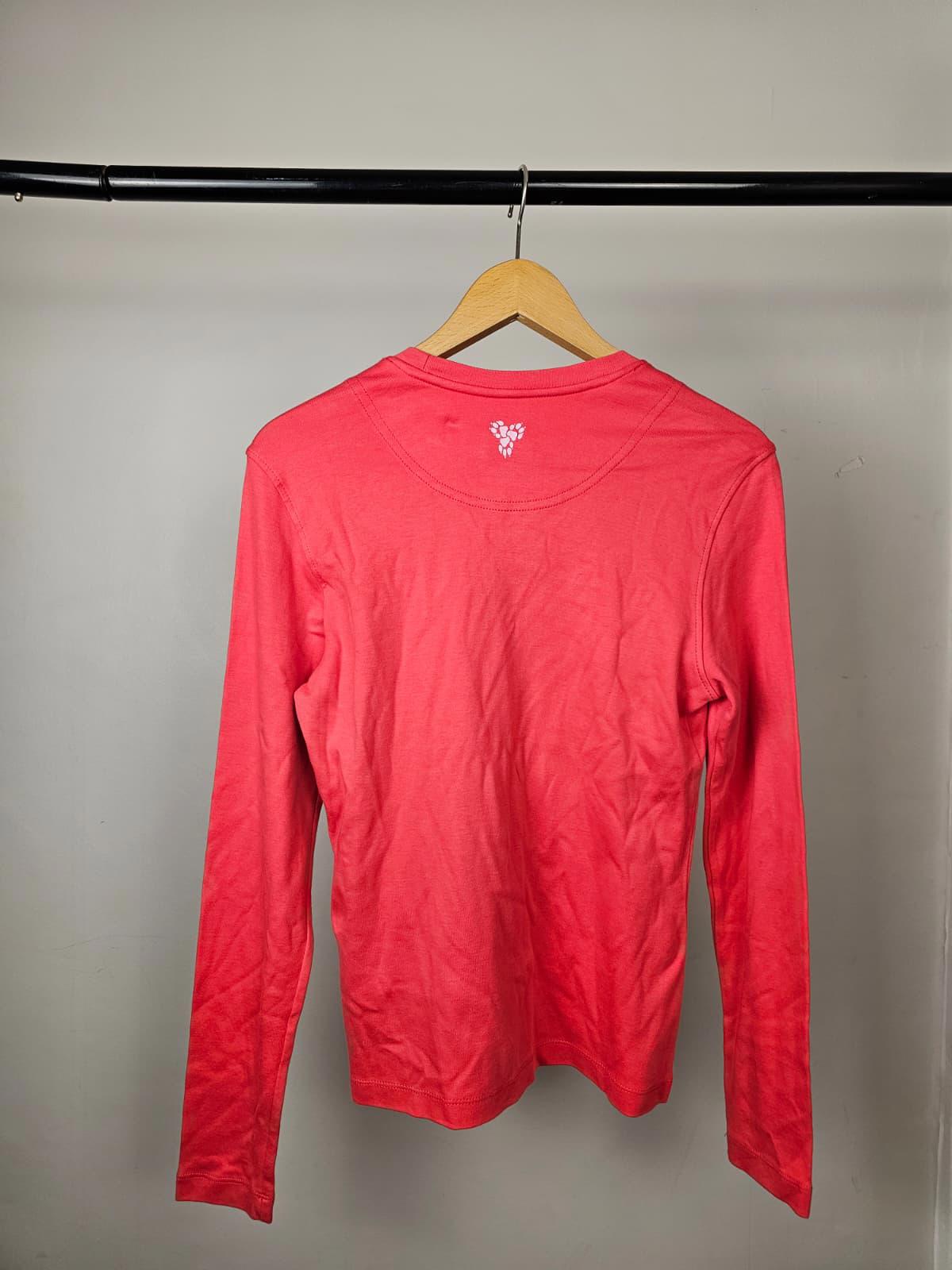 Jack Wolfskin Y2K Floral Print Long Sleeve Top T-Shirt - UK 10 - Coral