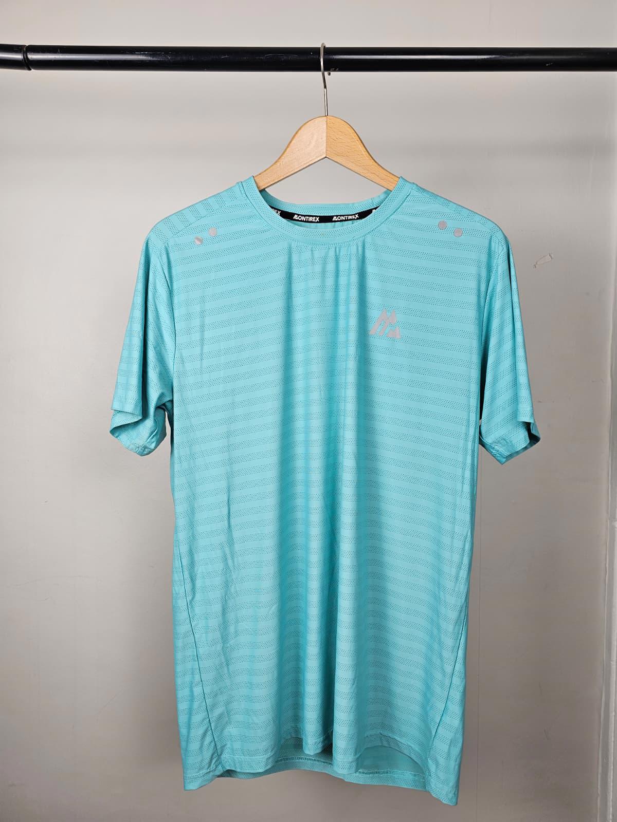 Montirex Mens Short Sleeve Activewear Top T-Shirt - M/Medium - Turquoise