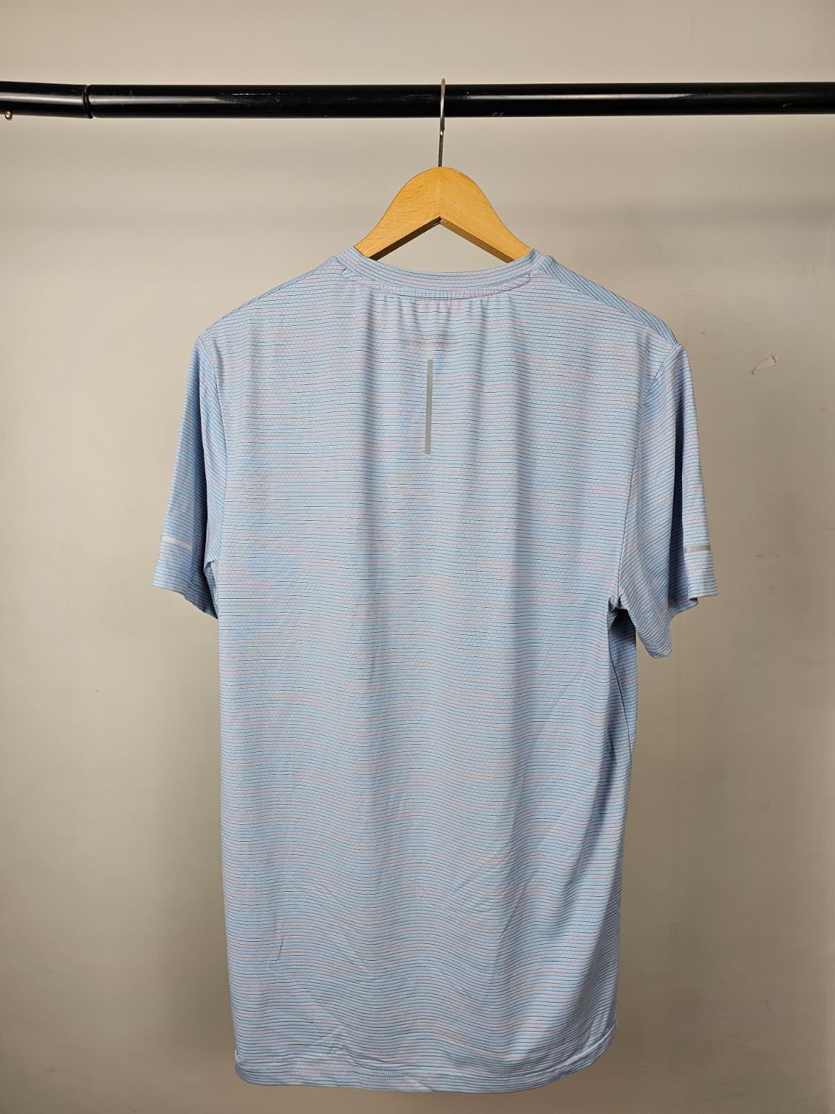 Montirex Mens Short Sleeve Activewear Top T-Shirt - M/Medium - Light Blue/Grey