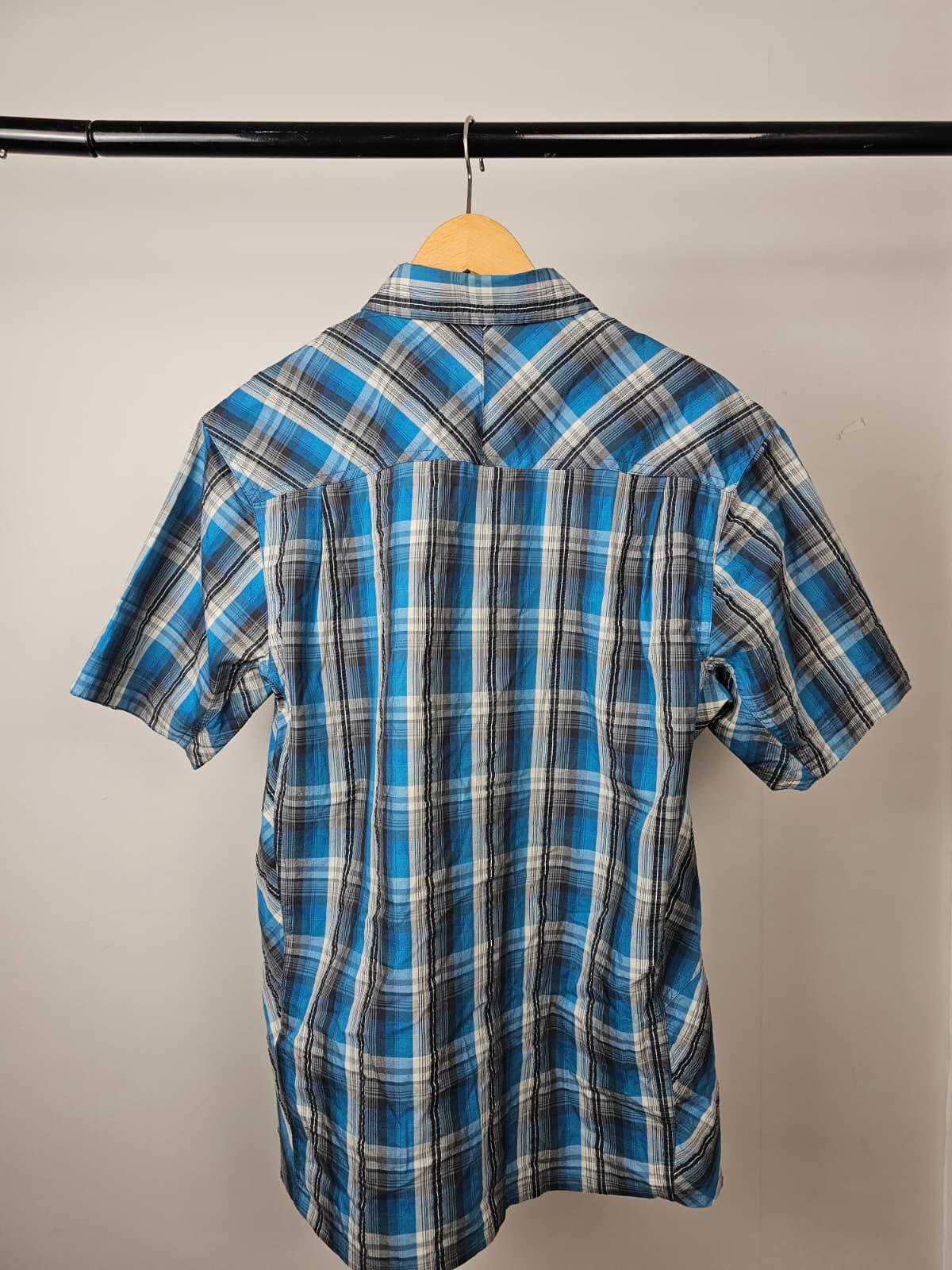 Rab Mens Short Sleeve Button Up Checkered Pocket Shirt - L/Large