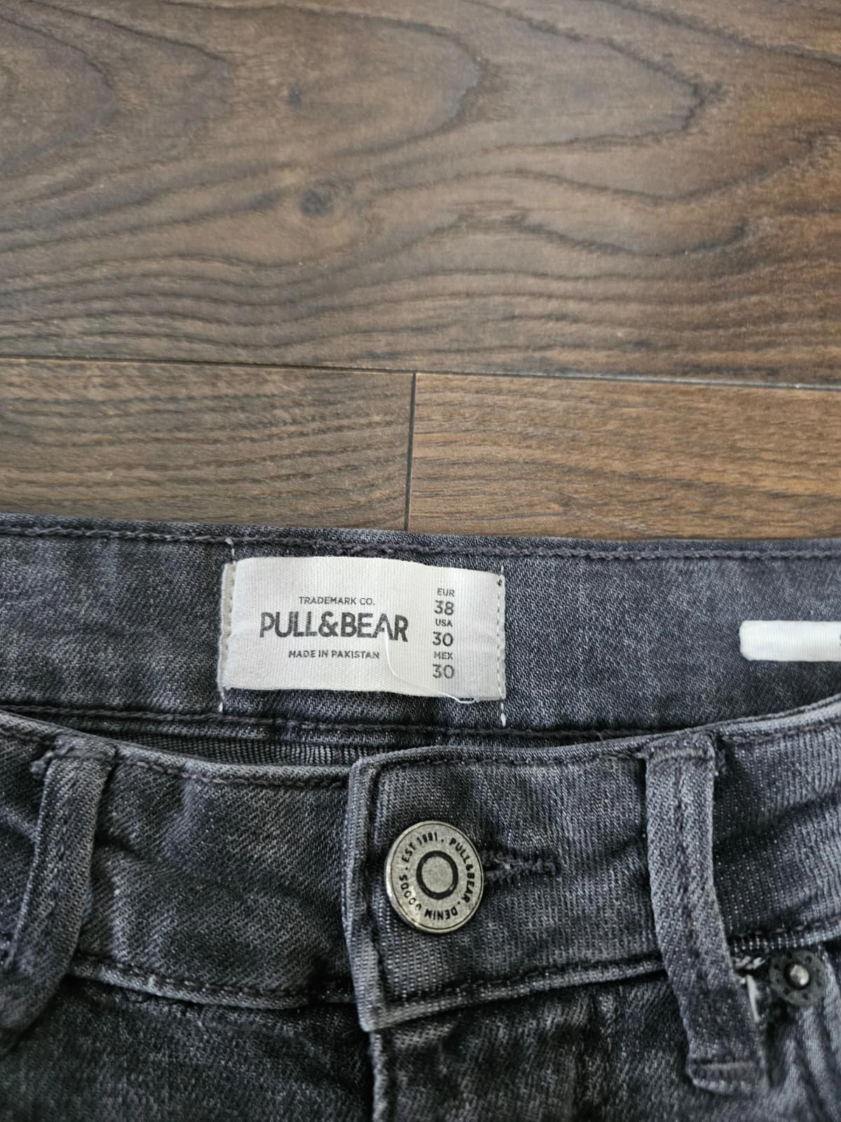 Pull & Bear Mens Washed Black Slim Fit Jeans - W30/L30