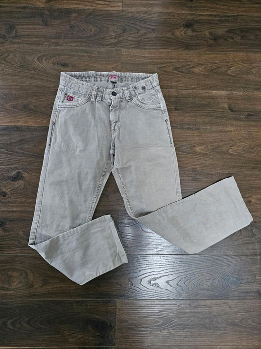 Napapijri Geographic Mens Straight Fit Chinos Trousers/Pants - W30/L29 - Grey