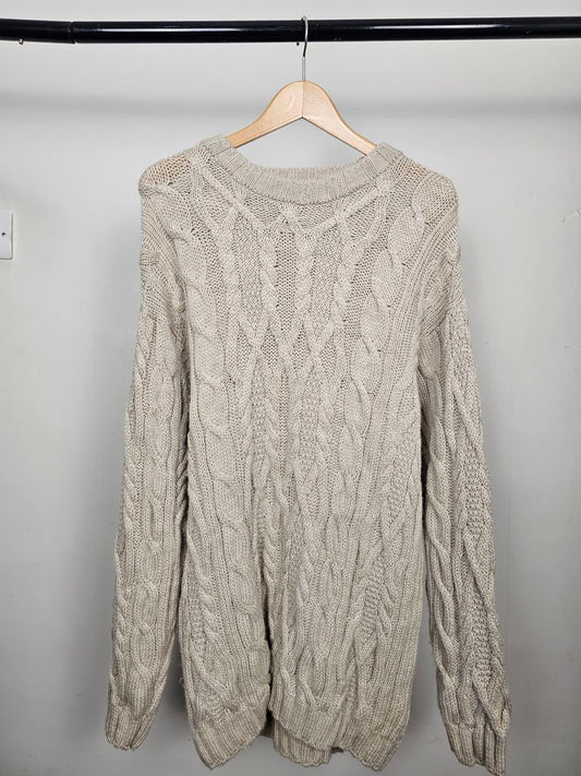 St Michael Marks & Spencer Heavy Weight Pure Wool Cable Knit Jumper - L/Large