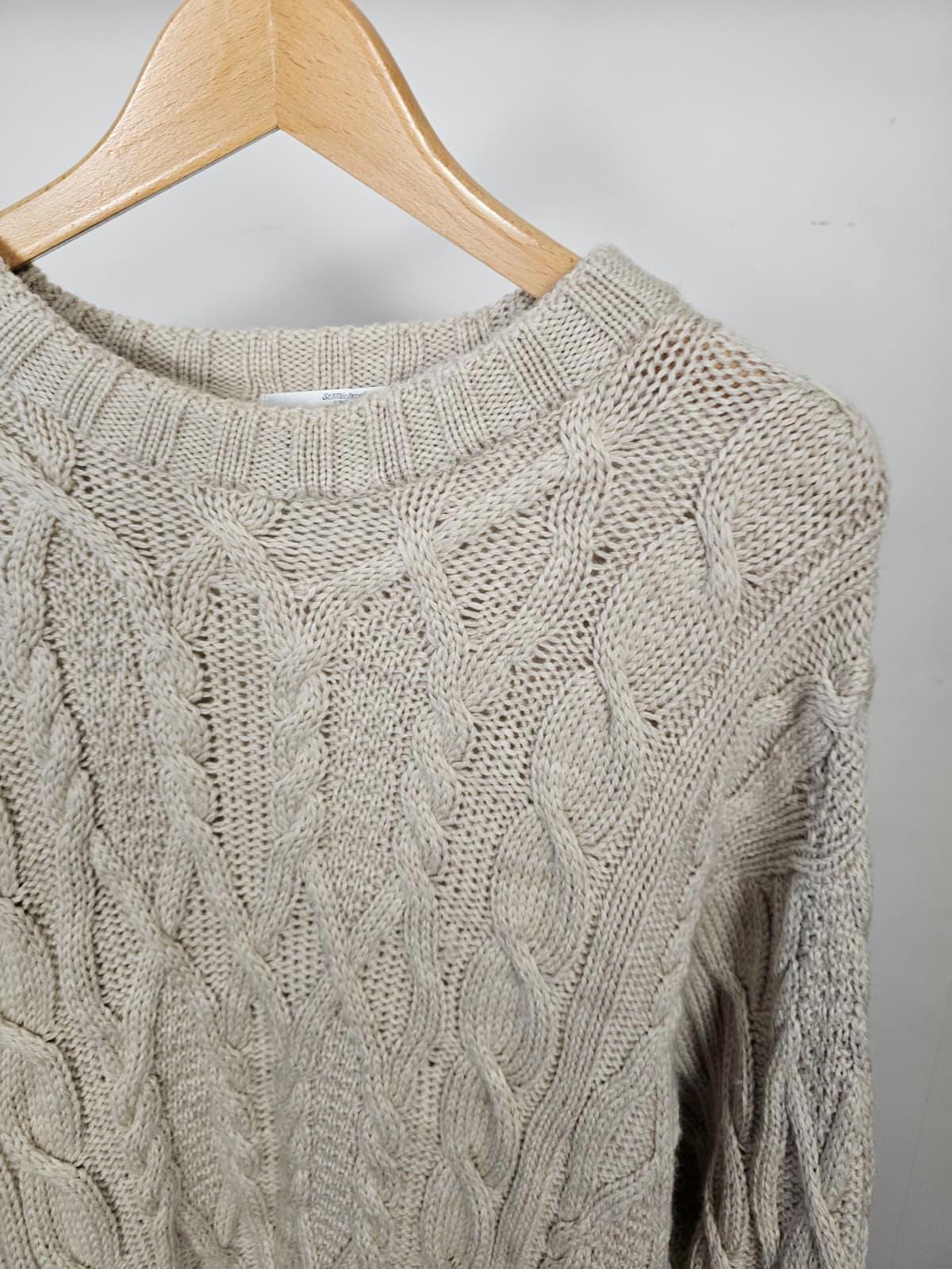St Michael Marks & Spencer Heavy Weight Pure Wool Cable Knit Jumper - L/Large