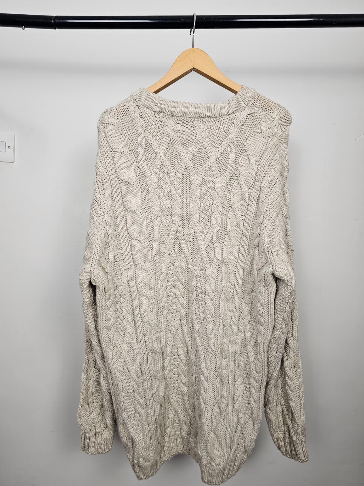 St Michael Marks & Spencer Heavy Weight Pure Wool Cable Knit Jumper - L/Large