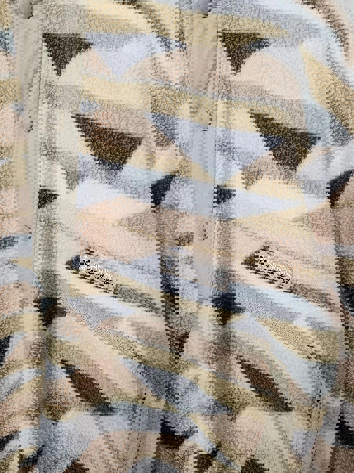 Columbia Mens Snap Button Abstract Pattern Pullover Fleece Jumper - S/Small M