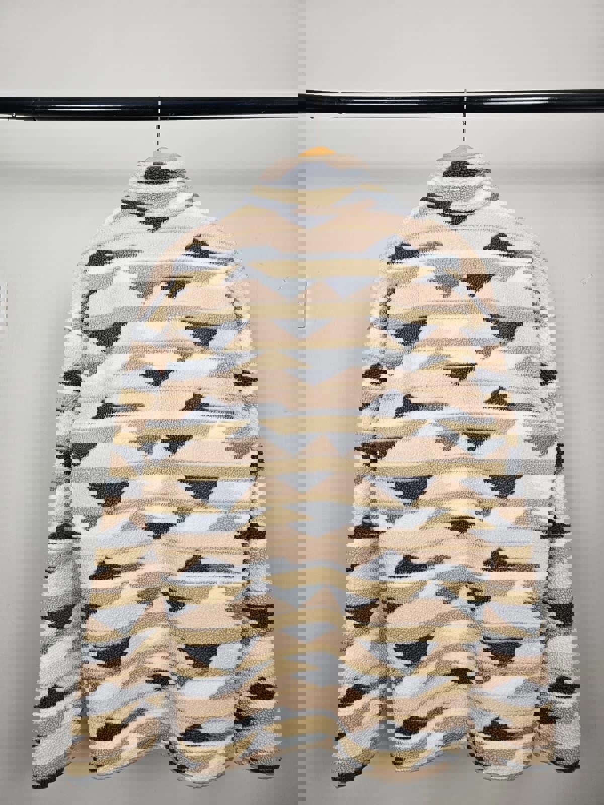 Columbia Mens Snap Button Abstract Pattern Pullover Fleece Jumper - S/Small M