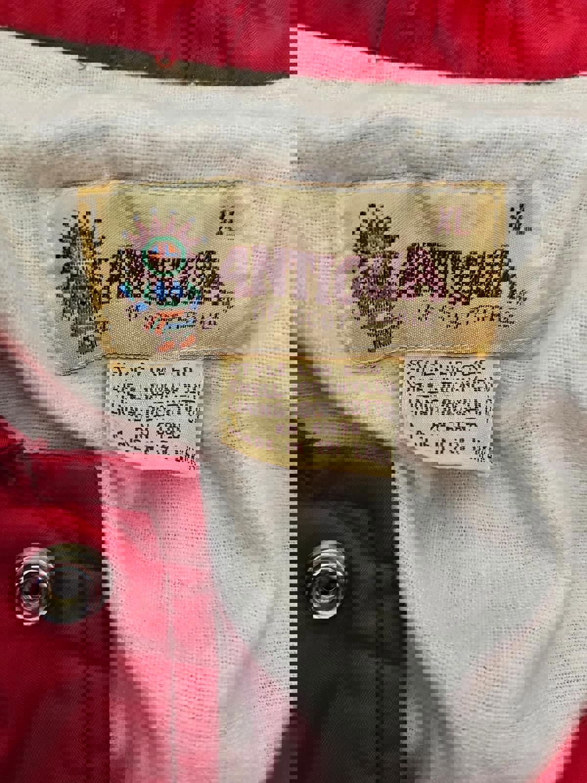 Disney Antigua Golf Coach Style Lined Snap Button Windbreaker Jacket - XL