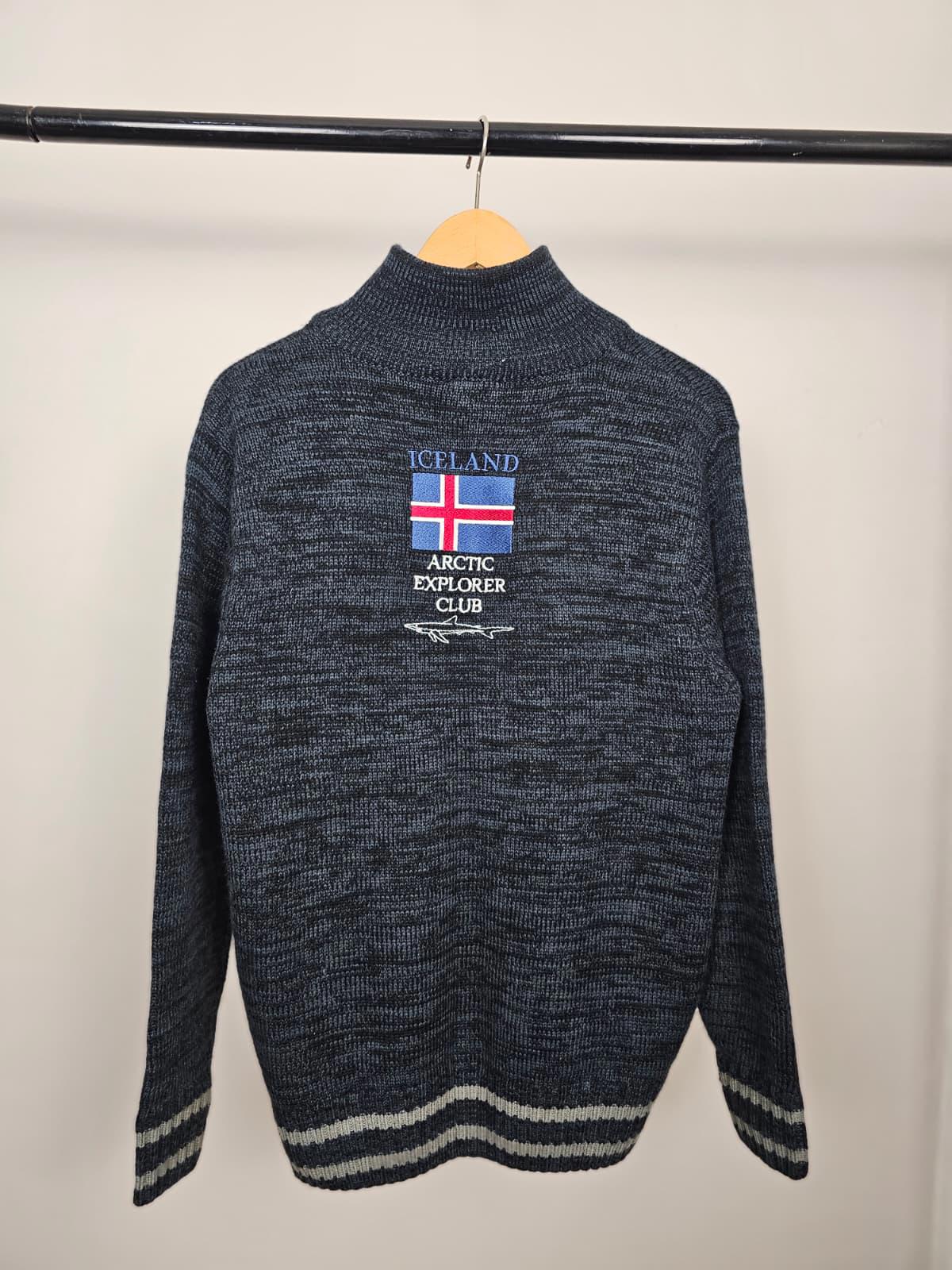 Ice Wear Arctic Explorer Club Iceland Knitted Pullover 1/4 Zip Jumper- S/Small