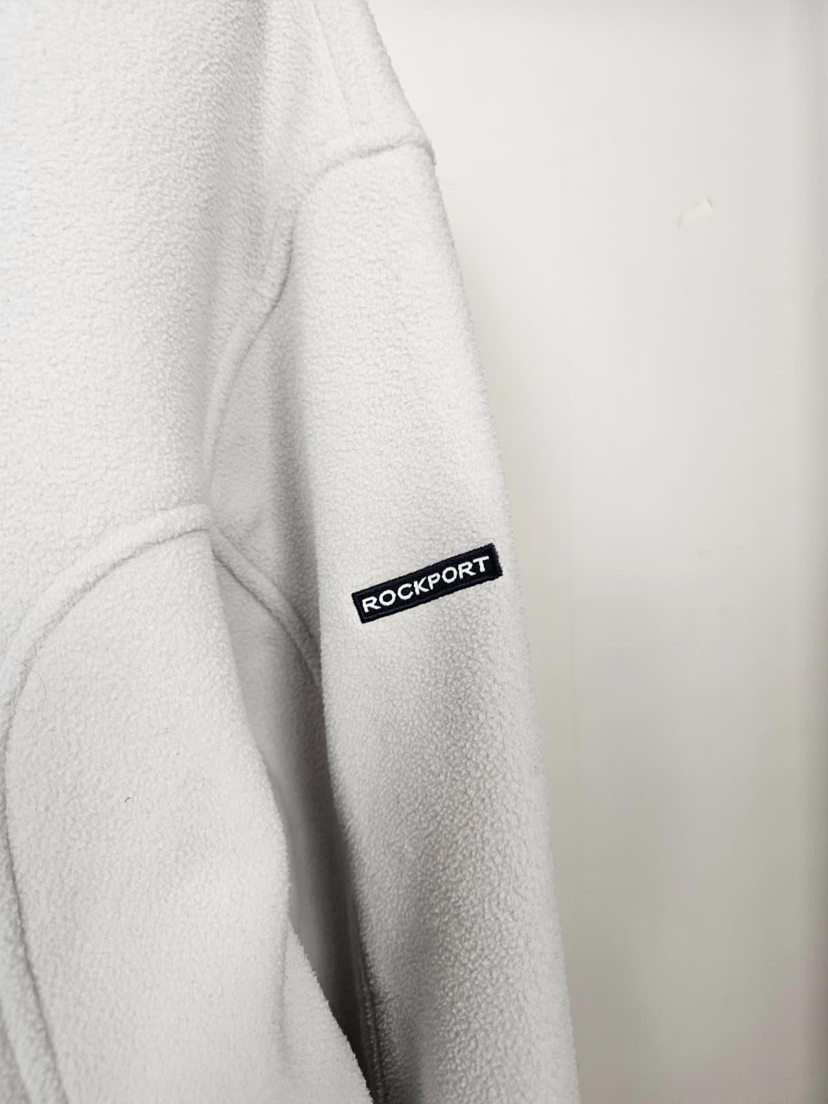 Rockport Men's Y2K 2000's Heavy Weight Full Zip Fleece Jacket -  Pale Grey