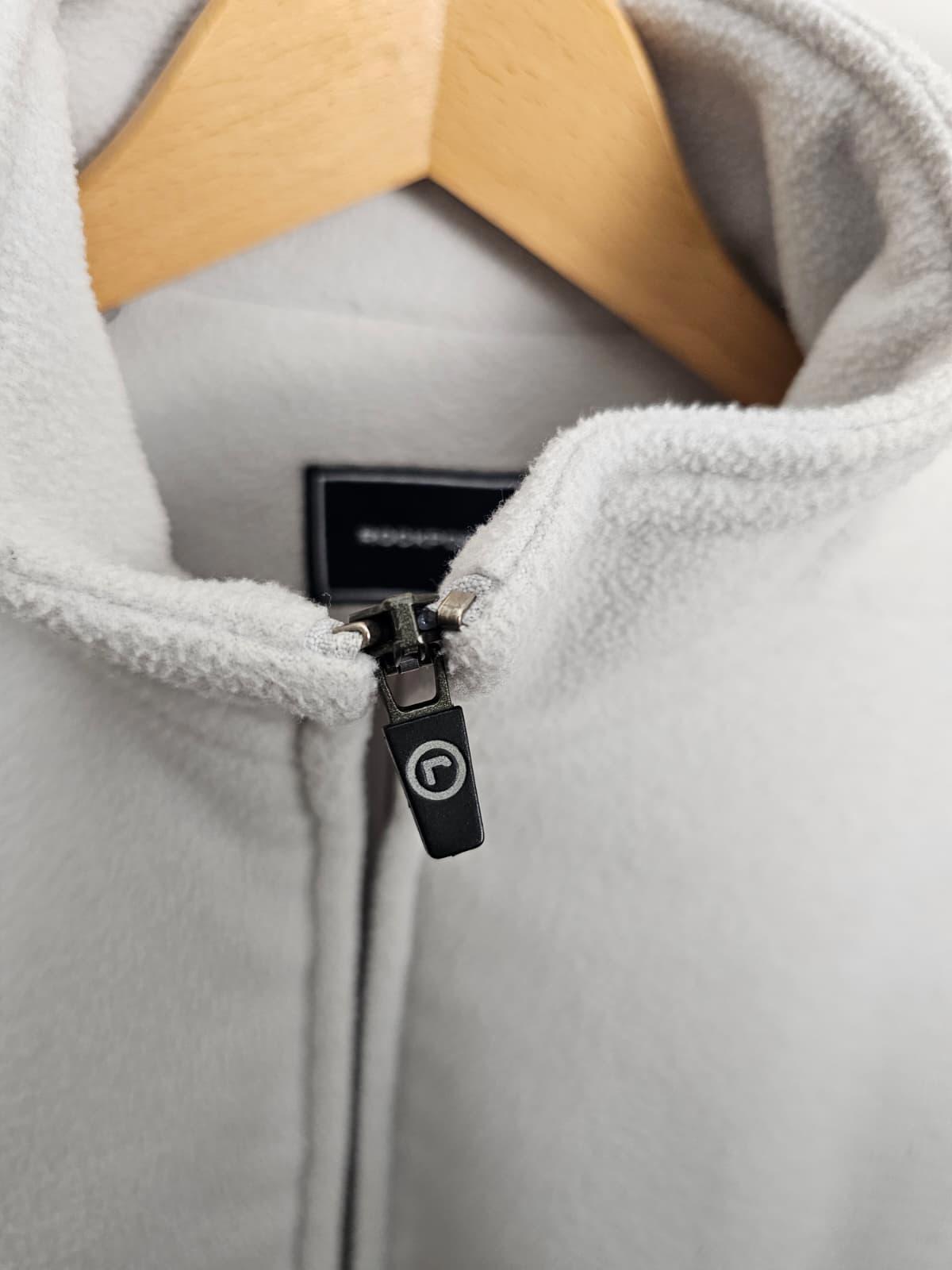 Rockport Men's Y2K 2000's Heavy Weight Full Zip Fleece Jacket -  Pale Grey