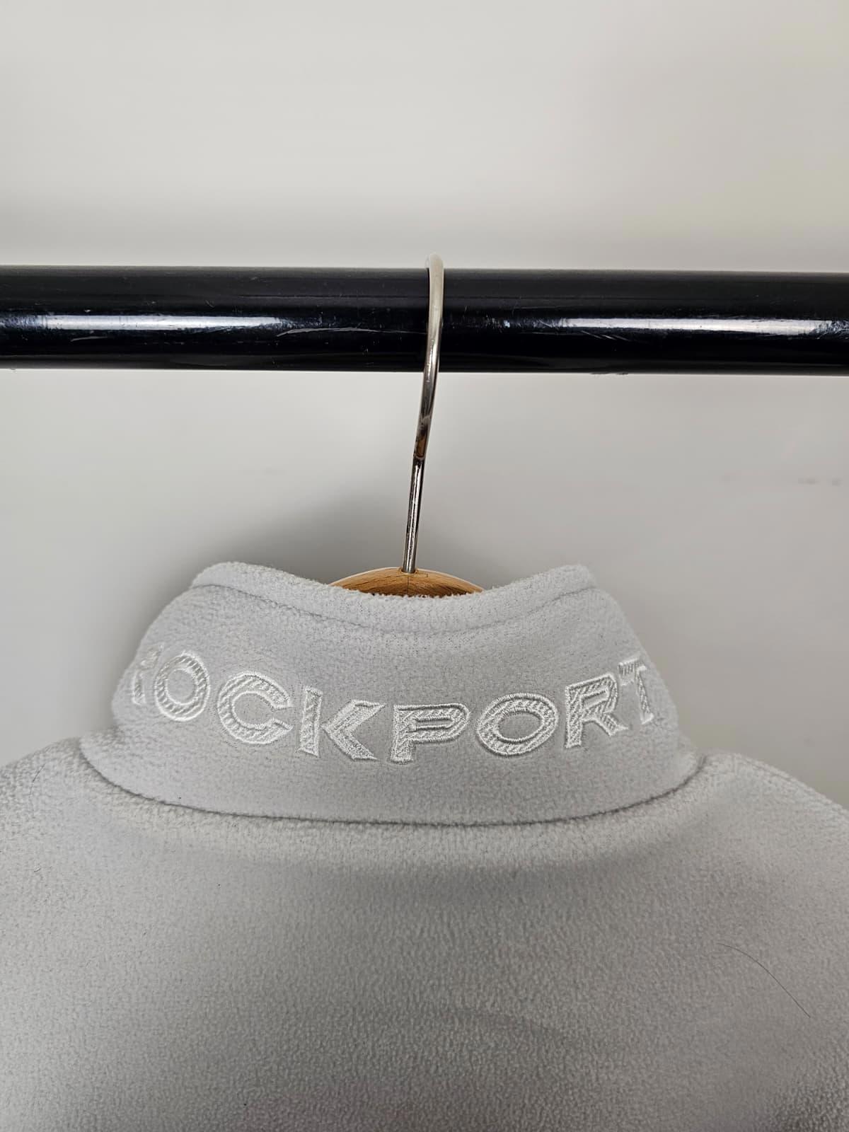 Rockport Men's Y2K 2000's Heavy Weight Full Zip Fleece Jacket -  Pale Grey