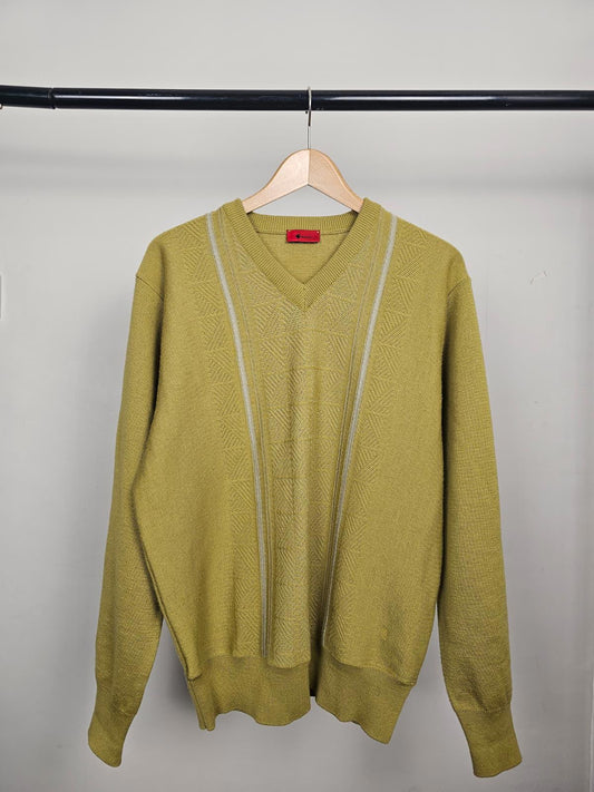 Gabicci Men's Veck 90's Mod Wool Blend Knitted Pullover Jumper/Sweater -M/Medium