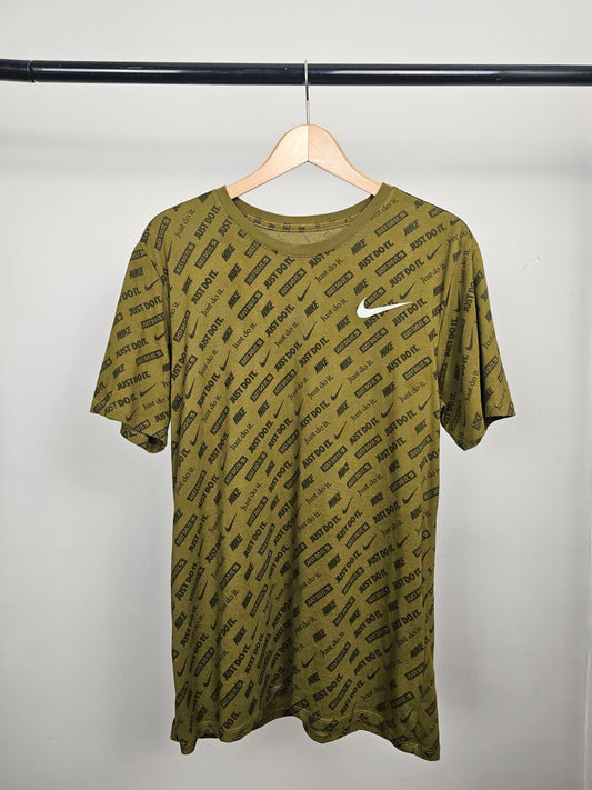 Nike Dri-Fit Mens All Over 'Just Do It' Print Short Sleeve Top/T-Shirt M/Medium
