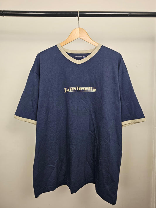 Lambretta Men's Mod Revival Printed Two Tone Short Sleeve T-Shirt-XL/Extra Large