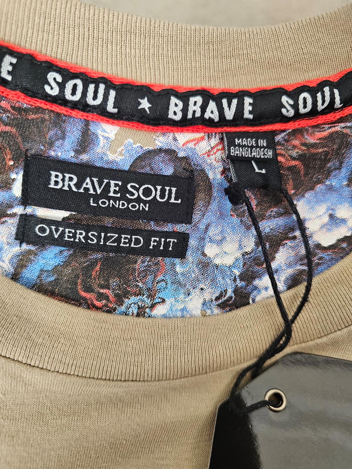 Brave Soul Men's Kyoto Japan Embroidered/Print Japanese Short Sleeve T-Shirt - L